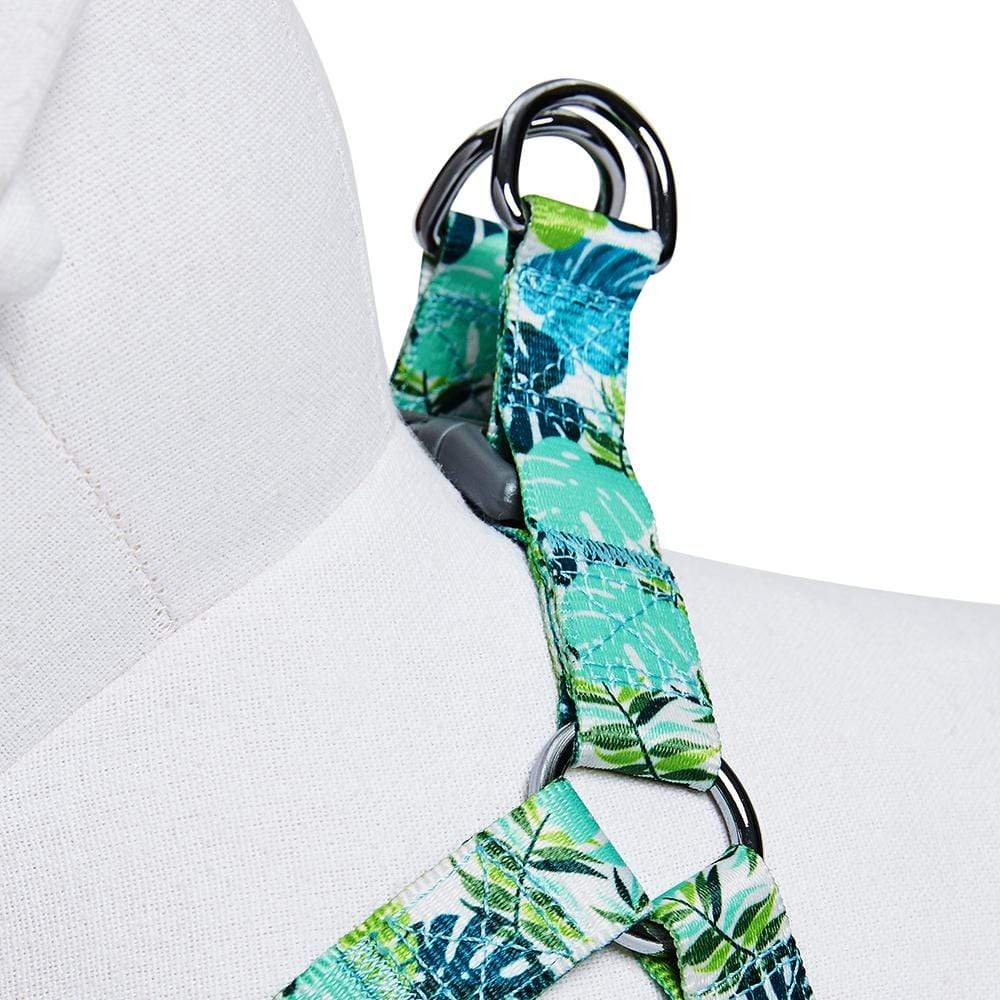 Summer Vacation Tropical Dog Harness, Palm Leaves Bahamas Hawaiian Harness