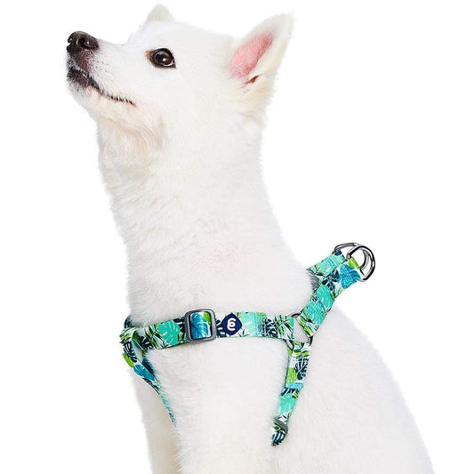 Summer Vacation Tropical Dog Harness, Palm Leaves Bahamas Hawaiian Harness